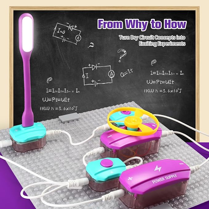BATURU Stem Circuits Kits for Kids, Science Kits for Kids Age 8-12 5-7 4-8, 40 Electronics Exploration Kit, STEM Gifts Toys for Teenage Boys Girls