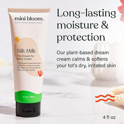 Baby Moisturizing Cream Silk Milk Organic, and Hypoallergenic with Apricot Kernel Oil 4 oz.