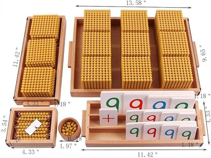 Kghios Montessori Golden Beads Materials Decimal System Bank Game Montessori Math Toys Mathematics Teaching Aids Materials Baby Preschool Education Toys