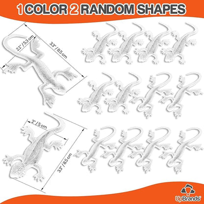 UpBrands 24 Pack CLEAR Super Stretchy Lizard Toys - Transparent Party Favors Pinata Filler, Rubber Lizards for Kids, Reptile Sticky Gecko & Newt Toy, Stress-Relief