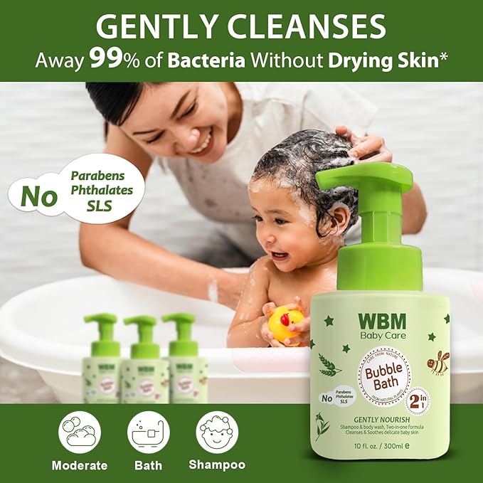 WBM Baby Shampoo and Body Wash, Baby Soap Pump Bottle For Gentle Protection 10 Fl 3)