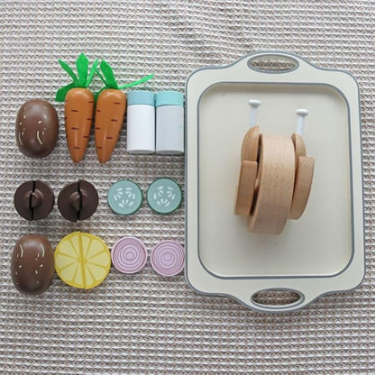 Thanksgiving Turkey Chicken Toy Wooden Play Food for Little Kids, Pretend Play Food Toys for Children, Great Wooden Kitchen Accessories Toys Lunch Set for 3, 4, 5 Year Old Girls and Boys