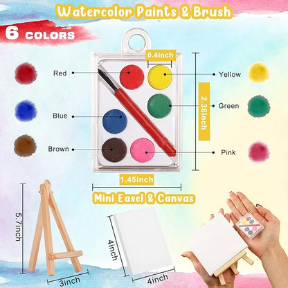 Watercolor Paint Set of 24 - Art Stuff for Kids Party Favors - Mini Watercolor Set Goodie Bags for Kids Birthday Party - Art Party Supplies for Kids Painting Class