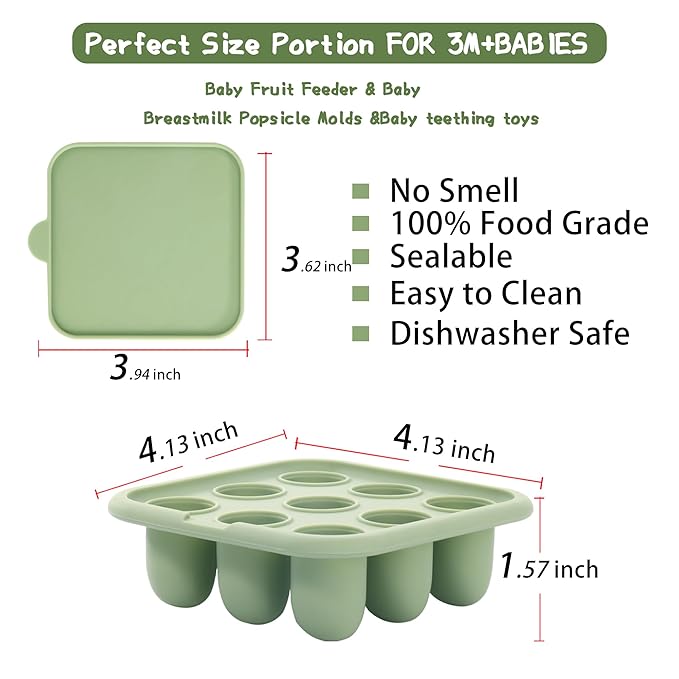 WAJIAYON Baby Food Freezer Tray,Silicone Nibble Freezer Tray