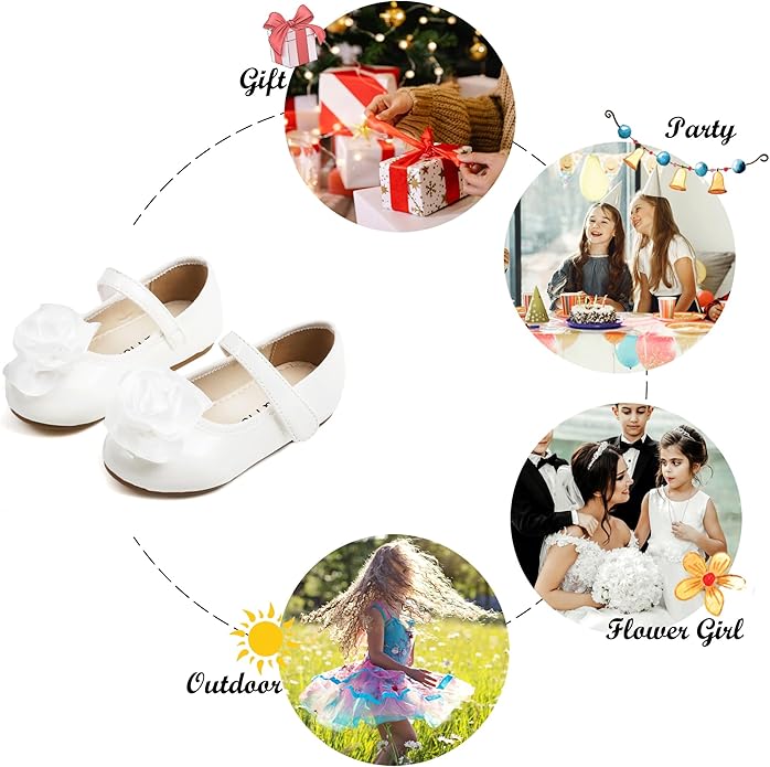 Felix & Flora Girls Toddler Little Ballet Shoes - Flower