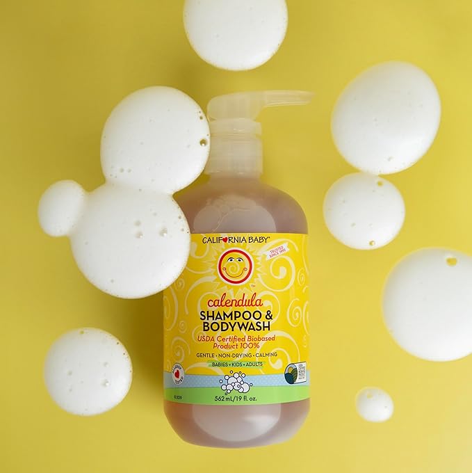 California Baby Calendula Shampoo and Body Wash | 100% Plant-Based 19 oz. (2-pack)
