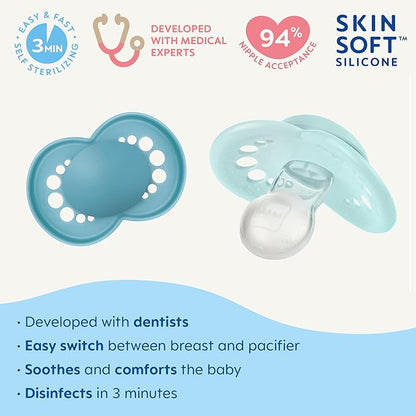 MAM Original Matte Baby Pacifier, Nipple Shape Helps Promote Healthy Oral Development 4 Pack, 6-16 Months, Boy,2 Count 1)