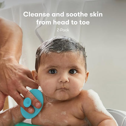 Frida Baby DermaFrida The SkinSoother Baby Bath Brush | Cradle Cap Brush for Babies, Baby Essential for Dry Skin 2 Pack