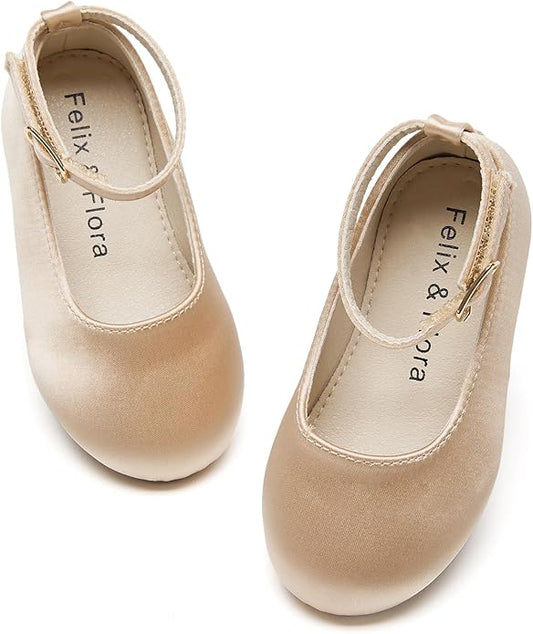 Felix & Flora Girls Toddler Little Ballet Shoes - Flower