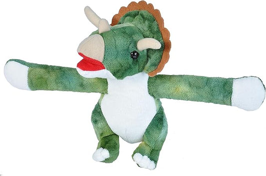 Wild Republic Huggers Triceratops Plush Toy, Slap Bracelet, Stuffed Animal, Kids Toys, 8 Inches