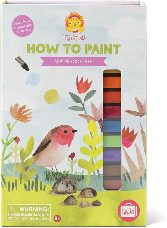 Tiger Tribe: How to Paint: Watercolor - Step-by-Step Guide Learning Techniques, 12 Watercolors & Brush, All-in-1 Activity Set, Kids & Tweens Ages 9+