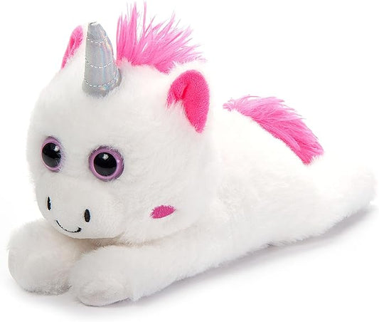 The Petting Zoo Unicorn Stuffed Animal Plushie Slap Bracelet, Gifts for Kids, Slapstix Animals, White Unicorn Plush Toy 10 inches