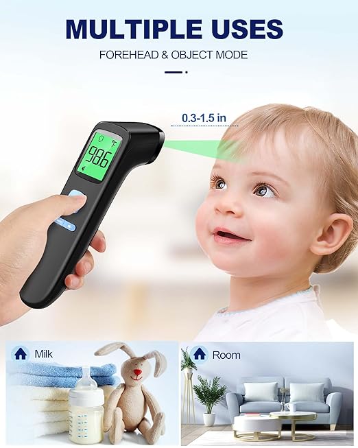 ANMEATE No-Touch Forehead Thermometer for Adults, Infrared Digital Thermometer for Kids