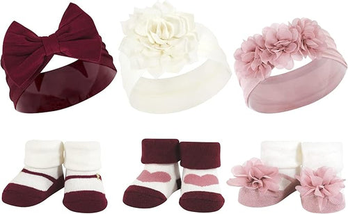 Hudson Baby Girl's Headband and Socks Giftset