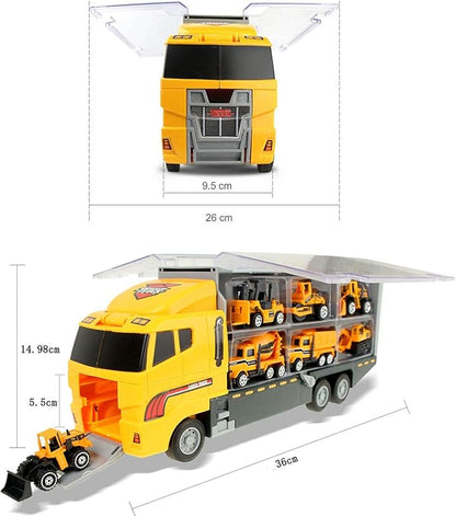 Jenilily Construction Toys Truck Die-cast Vehicle Transporter Car Set Excavator 3 4 5 Years