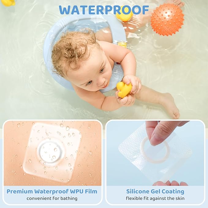 Baby Belly Navel Patches, Waterproof Cotton Pads for Baby Belly Button 8Ă8cm, 10
