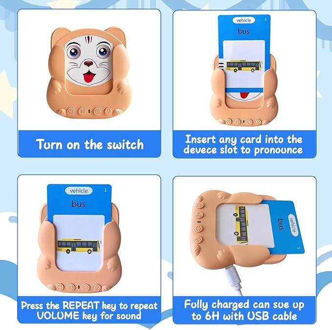Talking Flash Cards Toddler Toys,Kids Toddler Flash Cards with 224/510 Sight Words,Montessori Toys,Bilingual English-Spanish，Learning Educational Toys for Kids Ages (224-Sight Words)