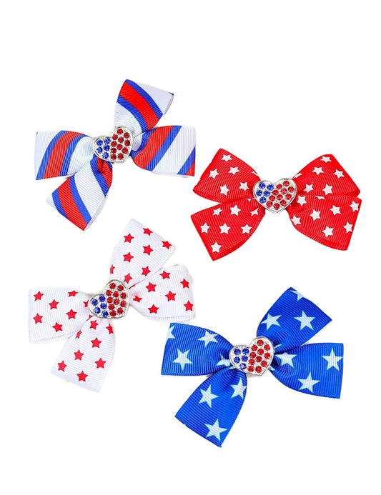 BBTDIN Baby USA Flag Turban Headband Patriotic Bow Baby Girls JHN44 (Set