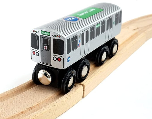 Munipals Chicago Transit Authority Wooden Railway Green Line–Child Safe and