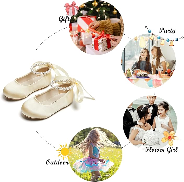 Felix & Flora Girls Toddler Little Ballet Shoes - Flower