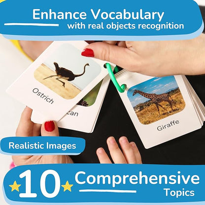 TOYVENTIVE First 200 Thick Toddler Flash Cards, 1 2 3 4 Year Old Letter, Number, Color, Animal, Baby Flash Cards Activities, Montessori Toys for Toddlers and Preschool, Toddler Learning Cards