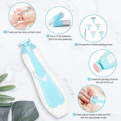 Baby Nail Trimmer Electric,Baby Nail Clippers 6 in 1 Baby