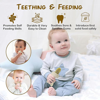 Baby Breastmilk Popsicle Molds & Baby Fruit Feeder (3 Pack), WAJIAYON Baby Food Freezer Tray Storage Containers