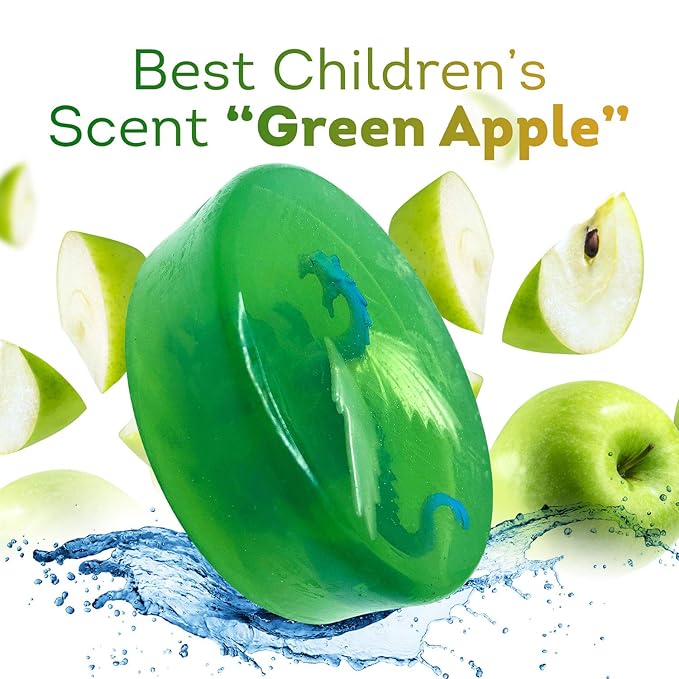 Relaxcation 1 Soap Bar For Kids With Toy Inside Cute Dragon Surprise - Natural Green Apple Kids Soap