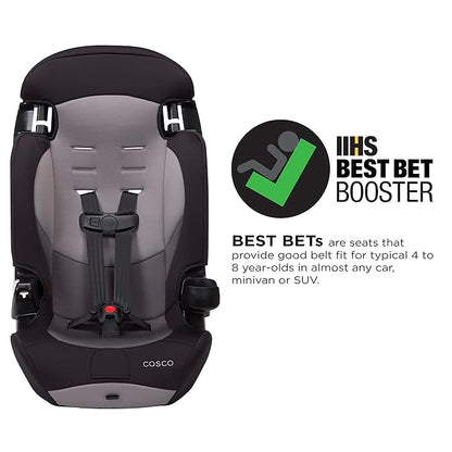 Cosco Kids Finale DX 2-in-1 Booster Car Seat, Forward Facing Toddler Car Seat (30-65 lbs) and Belt Positioning High Back Booster Seat (40-100 lbs), Rainbow