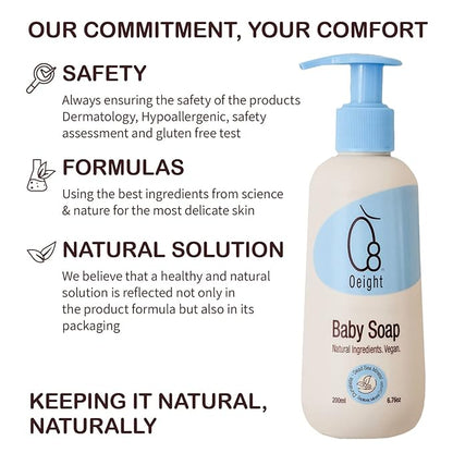 Oeight Baby Natural Soap | Bath Soap for Newborn Baby 200ml, Baby