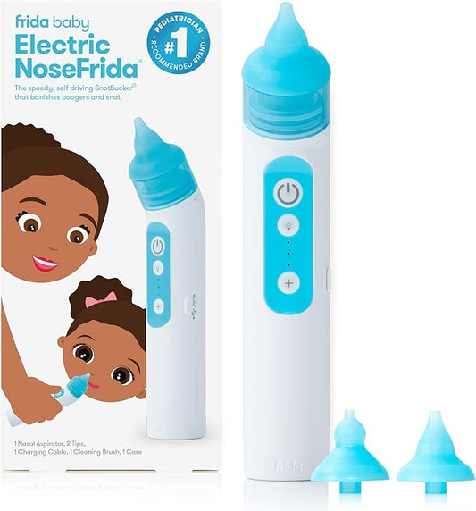 Frida Baby Electric NoseFrida Nasal Aspirator for Baby, Nose Sucker for Allergy Relief for Baby & Toddler 3 Suction 2 Silicone