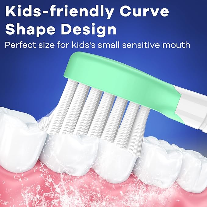 Toptheway Kids Toothbrush Heads for Philips Sonicare: Soft Electric Replacement Brush Compatible with Phillips 6032/94 6321 6340 6042 6320 6330 Compact Head for Child 3-7, Pink Girl Green Boy 8 Pack