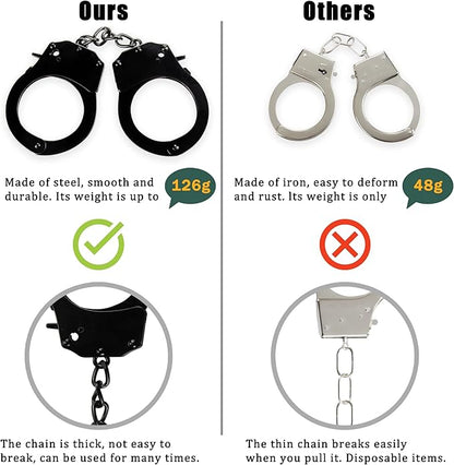 Toy Handcuffs with Keys, Stage Dress Up Accessory for Kids