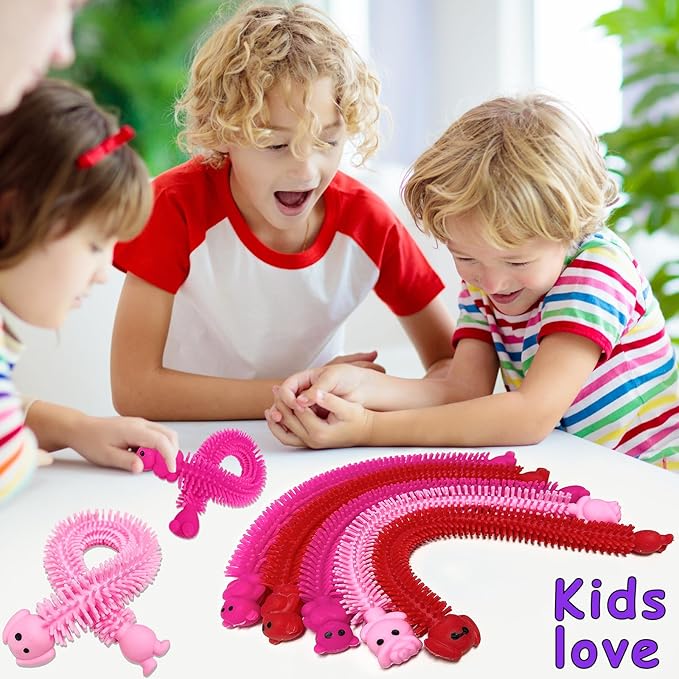 36Pcs Valentine Day's Stretchy Fidget Toy, Sensory Fidgets Toys,Autism Toys Great for Kids Children Adults Stress Relief Party Favors,Valentine's Day Cards Gift