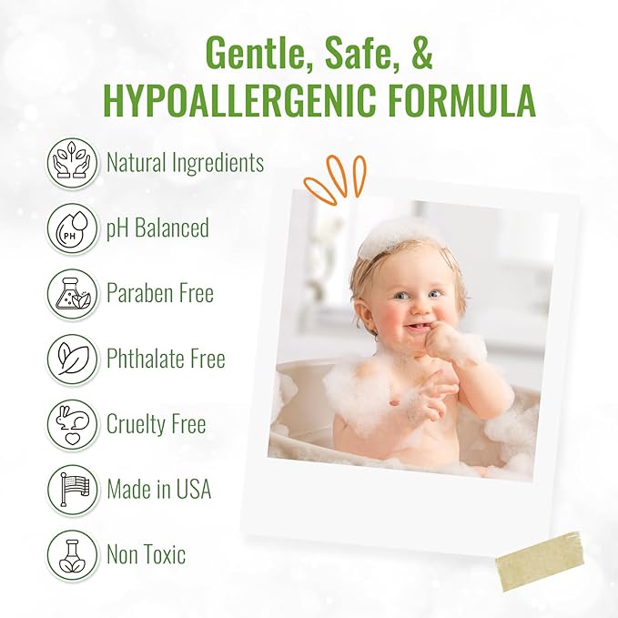 Wild Naturals Kids Shampoo and Body Wash - Hypoallergenic Baby Shampoo and Organic Baby Wash