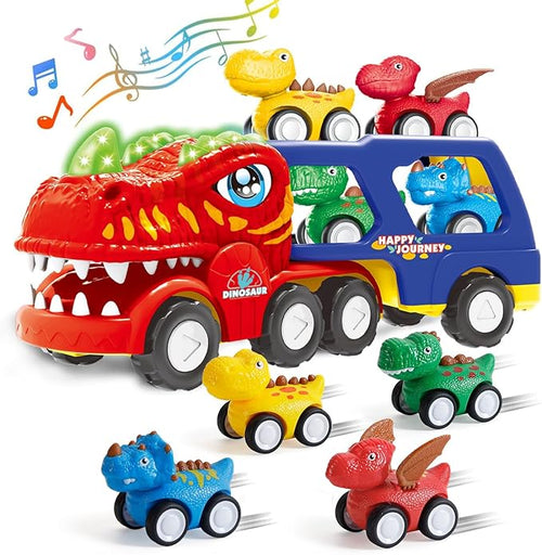 SEPHIX Dinosaur Trucks Toys for Kids Age 2-4 - Toddler Car Toys for 2 3 4 Year Old Boy Birthday Gifts 3-5