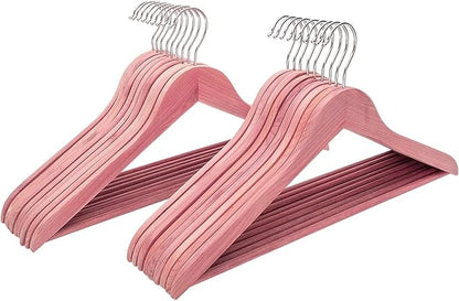 FairyHaus Natural Cedar Hangers 24Pack, Smooth Finish Wooden Coat Suit Hangers - Slim Sleek & Flat Cedar Wood Shirt Hangers with 360° Rotating Hook, Durable Cedar Clothes Hangers