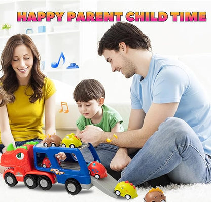 Dinosaur Truck Toys, 9 in 1 Dinosaur Trucks 8 Pull 3+ Year