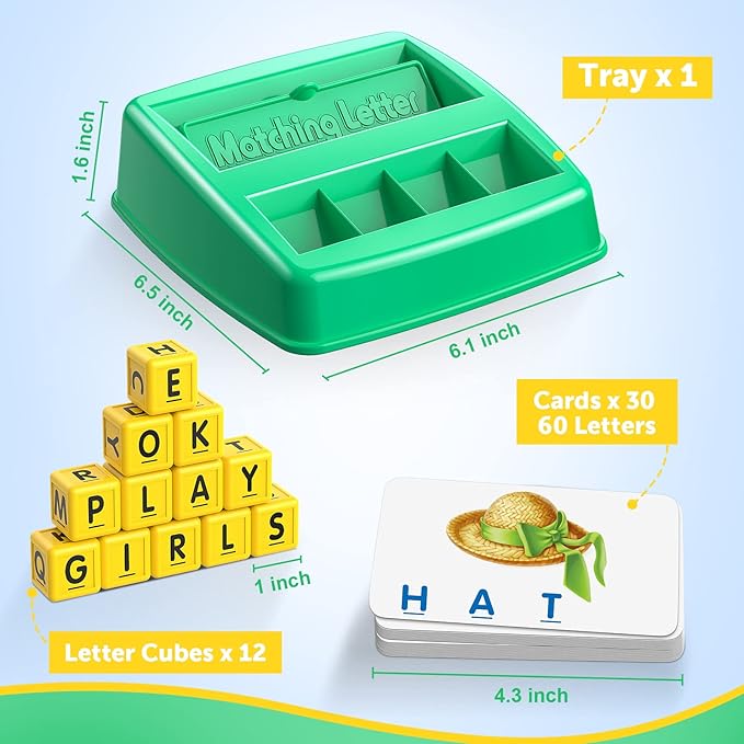 SAITCPRY Toys for Ages 2-4 4-6,Educational Toys for 3 4 5 Year Old for Toddlers 2-4 Year Matching Letter Games for 3-5 Montessori Toys for Kids Birthday Halloween Christmas Stocking Stuffer Gifts