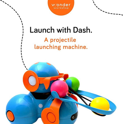 Wonder Workshop Launcher Accessory for Dash Robot – Turn Dash Robot into a Projectile Launcher– Fun Accessory for STEM Robot Toys for Kids 6+