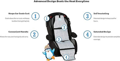 Car Seat Cooling Pad for Babies, Toddlers, and Kids - Comfortable and Durable Cooling Pad for Hot Summer Days - Black and White, one Size