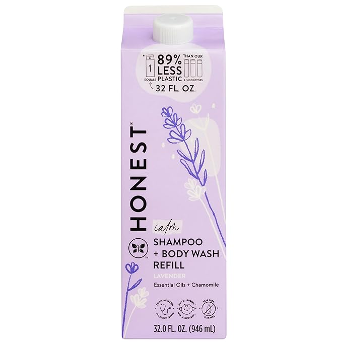 The Honest Company 2-in-1 Cleansing Shampoo + Body Wash Refill Carton | Gentle for Baby 32 fl