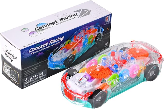 ABK Transparent Toy Car - with Visible Colored Moving Gear