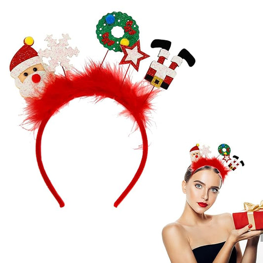 Christmas Headbands - 1Pcs Glitter Santa Claus Snowflake Star Thin