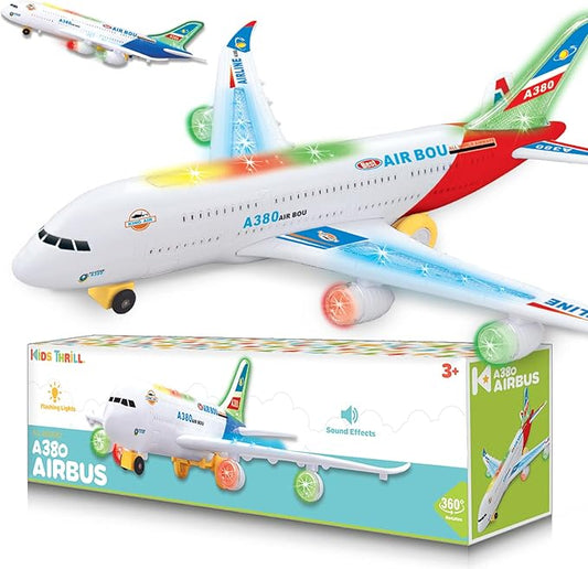 KIDSTHRILL Kids Airplane Toy, Bump & Go Technology 3 4 5 6 7 8 9 10 11 12