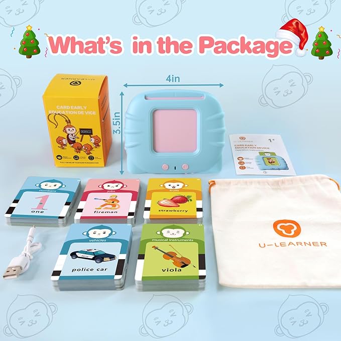 Talking Flash Cards for Toddler 1 2 3 4 5 Year Olds, ABC Flash Cards for Toddlers 2-4 Years, Montessor, Autism Sensory, Speech Therapy Toys, Birthday Gift for Boys and Girls, 256 Words