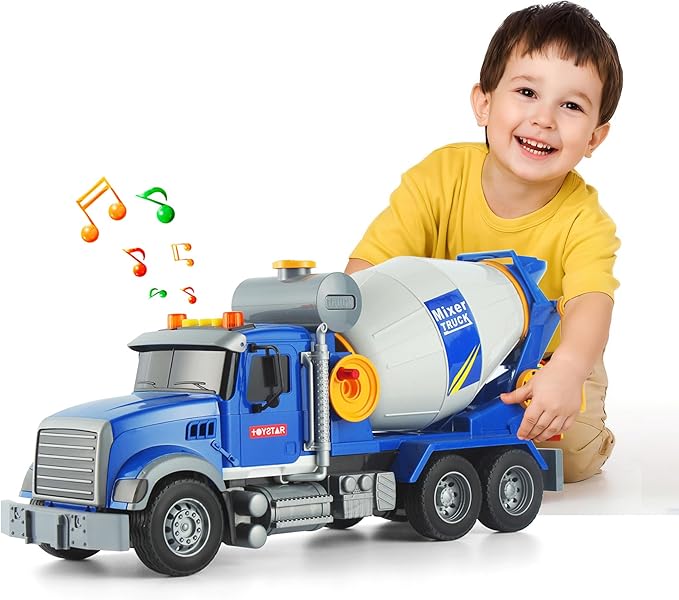 Kids Big Cement Mixer Toys Truck Toys Engineering car Lights 3+