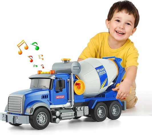 Kids Big Cement Mixer Toys Truck Toys Engineering car Lights 3+
