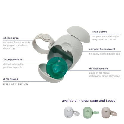 Ubbi On The Go Dual Pacifier Holder, Keeps Baby?s Binkies Clean and Accessible