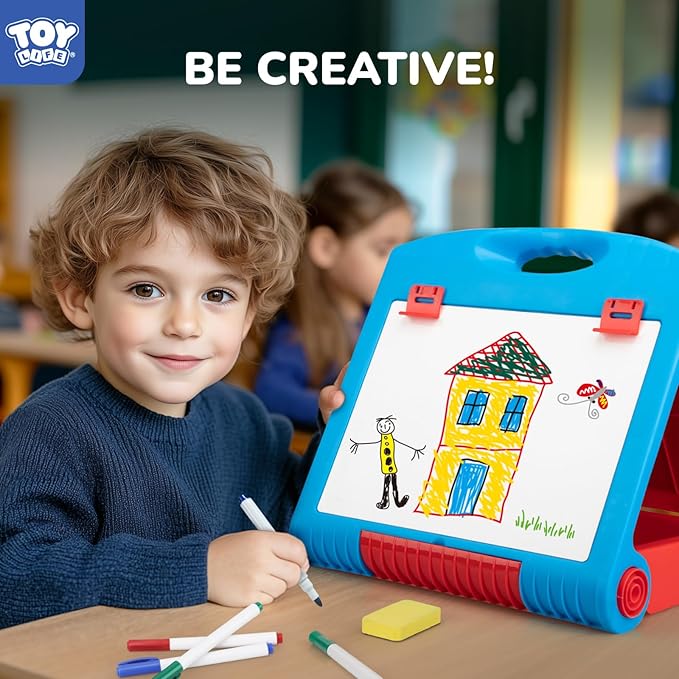 STEAM Life Tabletop Easel for Kids Art Easel for Kids 3 4 5 Toddler Art Easel Board for Kids Chalkboard White Board for Kids Easel Set Dry Erase Board Portable Desktop Easel Painting Easel for Kids
